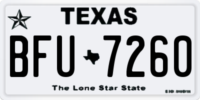 TX license plate BFU7260