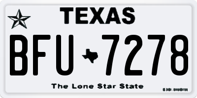 TX license plate BFU7278