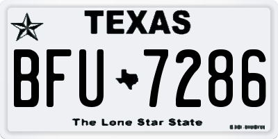 TX license plate BFU7286