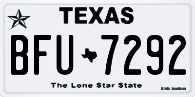 TX license plate BFU7292