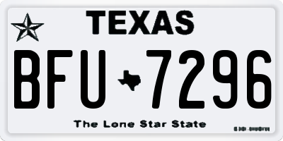 TX license plate BFU7296