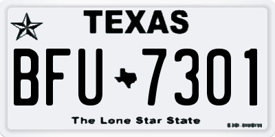 TX license plate BFU7301