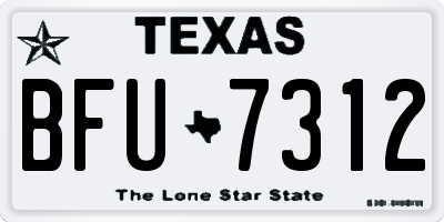 TX license plate BFU7312
