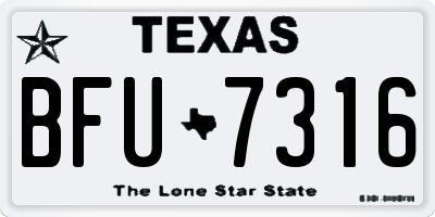 TX license plate BFU7316