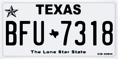TX license plate BFU7318