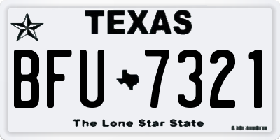 TX license plate BFU7321