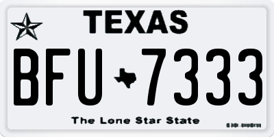 TX license plate BFU7333