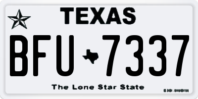 TX license plate BFU7337