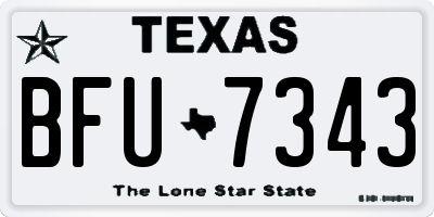 TX license plate BFU7343