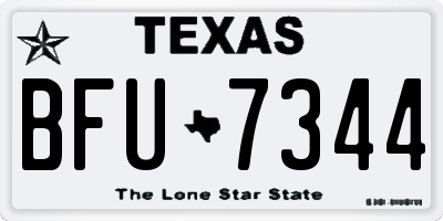 TX license plate BFU7344