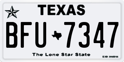 TX license plate BFU7347