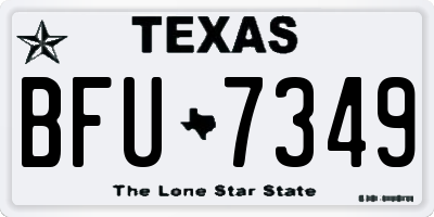 TX license plate BFU7349