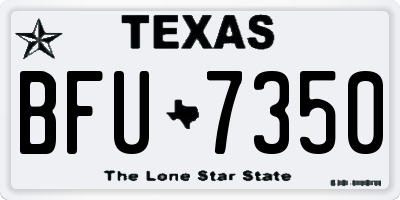 TX license plate BFU7350