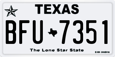 TX license plate BFU7351