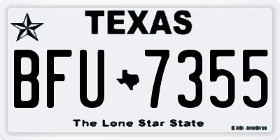TX license plate BFU7355