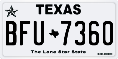 TX license plate BFU7360