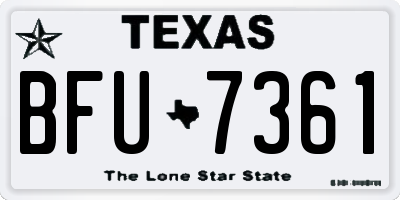 TX license plate BFU7361