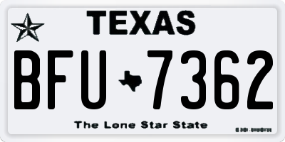 TX license plate BFU7362