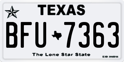 TX license plate BFU7363