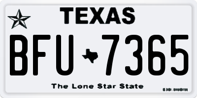 TX license plate BFU7365