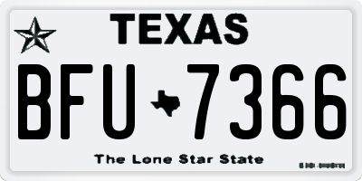 TX license plate BFU7366