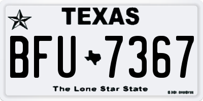 TX license plate BFU7367