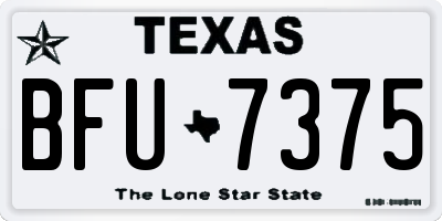 TX license plate BFU7375