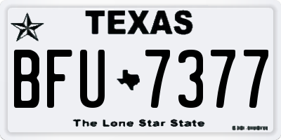 TX license plate BFU7377