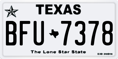 TX license plate BFU7378
