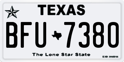 TX license plate BFU7380