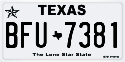 TX license plate BFU7381