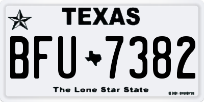 TX license plate BFU7382