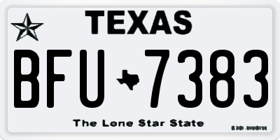 TX license plate BFU7383