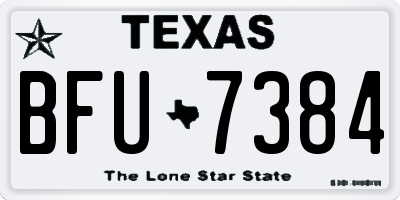 TX license plate BFU7384