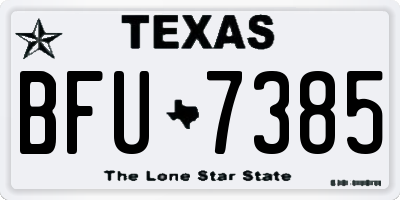 TX license plate BFU7385