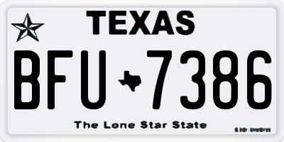 TX license plate BFU7386