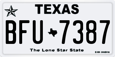 TX license plate BFU7387