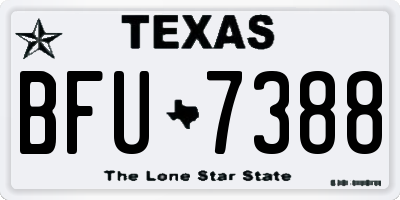 TX license plate BFU7388