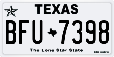 TX license plate BFU7398