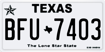 TX license plate BFU7403