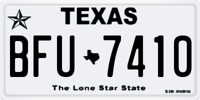TX license plate BFU7410
