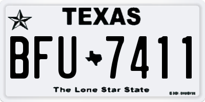 TX license plate BFU7411