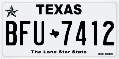 TX license plate BFU7412
