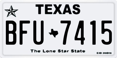 TX license plate BFU7415