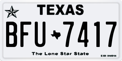TX license plate BFU7417