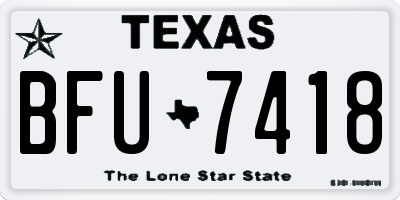 TX license plate BFU7418