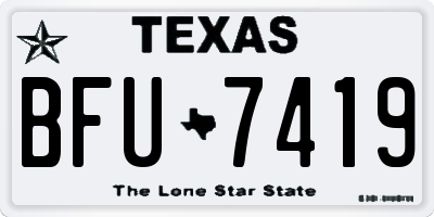 TX license plate BFU7419