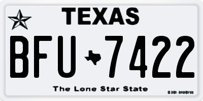 TX license plate BFU7422