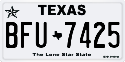 TX license plate BFU7425