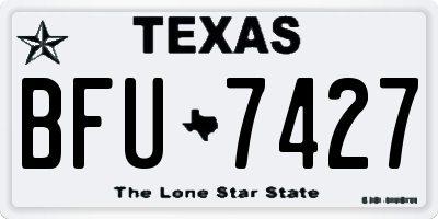 TX license plate BFU7427